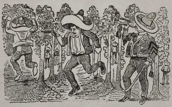 Framed Print : Corrido' (Mexican folk song). 1911. Drawing to illustrate Carlos Coronado's lyrics. Engraving. - Coleccion Gasca / Iberfoto / Everett Collection (172980)**US SALES ONLY**