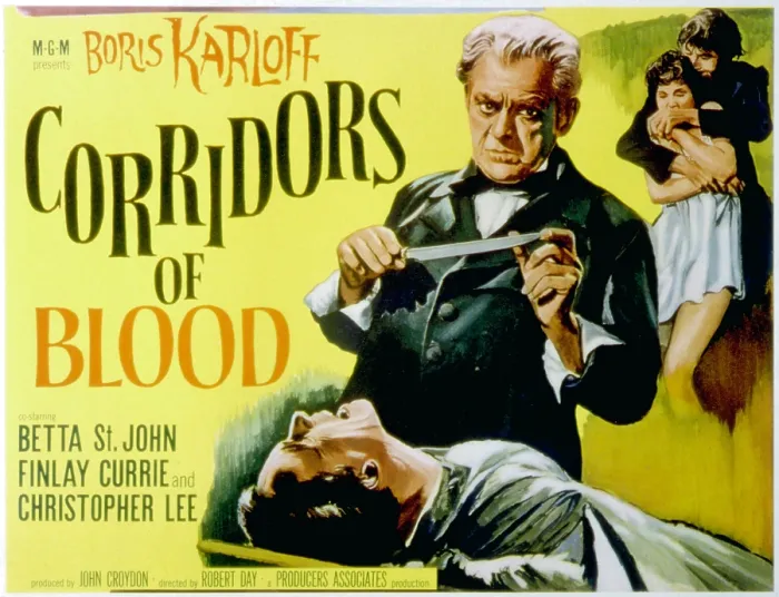 Framed Print : CORRIDORS OF BLOOD, Boris Karloff, 1958