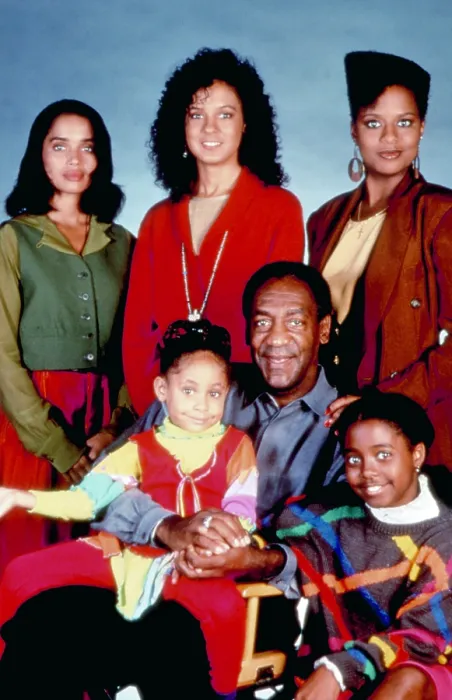 Framed Print : THE COSBY SHOW, (Top) Lisa Bonet, Sabrina Le Beauf, Tempestt Bledsoe, (Bottom) Raven-Symone, Bill Cosby, Keshia Knight Pulliam, Season 5, (1988-1989). 1984-1992
