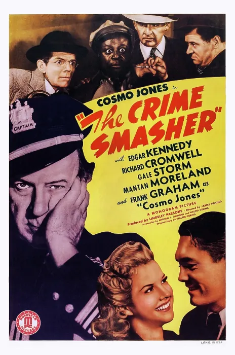 Framed Print : COSMO JONES, CRIME SMASHER, (aka COSMO JONES IN CRIME SMASHER), US poster art, top from left: Frank Graham, Mantan Moreland, Tris Coffin
