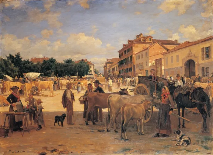 Framed Print : Cosola Demetrio, Chivasso Market, 1880 - 1885, 19th Century, oil on panel, Private collection (156001) Everett CollectionMondadori Portfolio**US SALES ONLY**