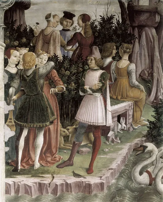 Framed Print : COSSA, Francesco del (1435-1478). Allegory of April: Triumph of Venus. 1476-1484. ITALY. Ferrara. Schifanoia Palace. Detail. Renaissance art. Quattrocento. Fresco Framed Print : COSSA, Francesco del (1435-1478). Allegory of April: Triumph of Venus. 1476-1484. ITALY. Ferrara. Schifanoia Palace. Detail. Renaissance art. Quattrocento. Fresco