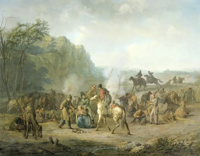 Framed Print : Cossack Bivouac, 1813, Louis Moritz, c. 1813-14, Dutch painting, oil on canvas