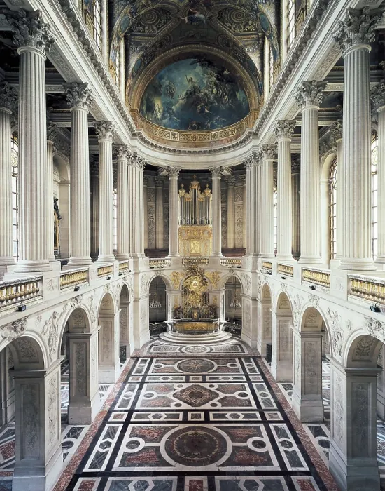 Framed Print : COTTE, Robert de (1656-1735). Palace of Versailles. Royal Chapel. 1710. FRANCE. Versailles. Palace of Versailles. Classicism. Architecture