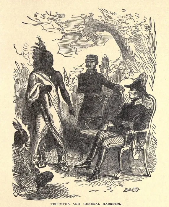 Framed Print : Council of Vincennes between General William Henry Harrison and Indian Confederation leader Tecumseh in August 1811 Framed Print : Council of Vincennes between General William Henry Harrison and Indian Confederation leader Tecumseh in August 1811