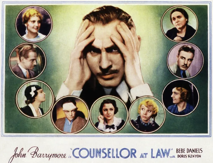Framed Print : COUNSELLOR AT LAW, (center) John Barrymore, (clockwise from upper right), Malka Kornstein, Onslow Stevens, Doris Kenyon, Isabel Jewell, Bebe Daniels, Vincent Sherman, Mayo Methot Framed Print : COUNSELLOR AT LAW, (center) John Barrymore, (clockwise from upper right), Malka Kornstein, Onslow Stevens, Doris Kenyon, Isabel Jewell, Bebe Daniels, Vincent Sherman, Mayo Methot