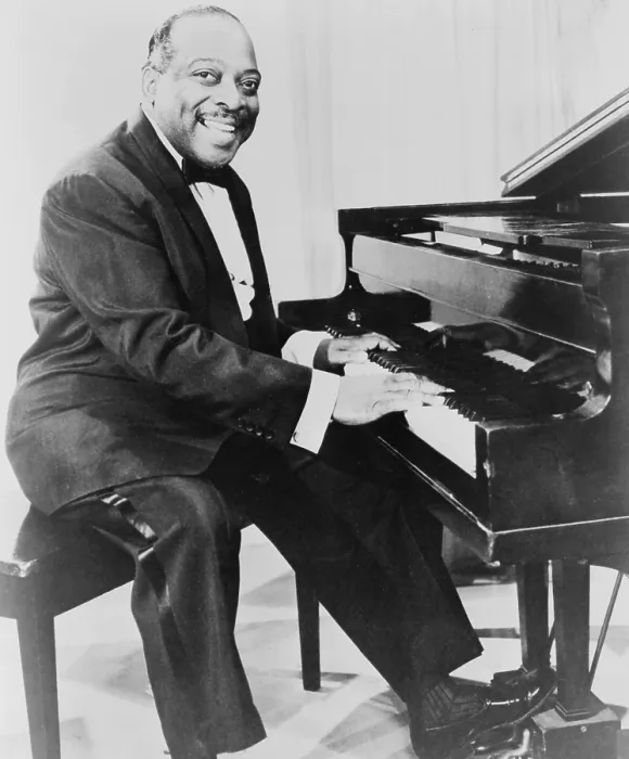 Framed Print : Count Basie (1904-1984), African American jazz musician at the piano, 1958