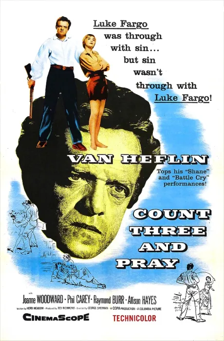 Framed Print : COUNT THREE AND PRAY, US poster, Van Heflin, Joanne Woodward, 1955 Framed Print : COUNT THREE AND PRAY, US poster, Van Heflin, Joanne Woodward, 1955
