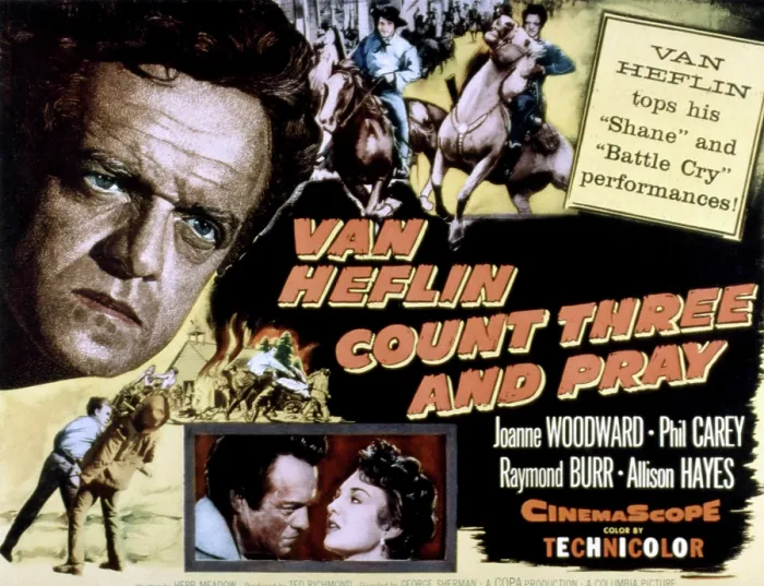 Framed Print : COUNT THREE AND PRAY, Van Heflin, Joanne Woodward, 1955 Framed Print : COUNT THREE AND PRAY, Van Heflin, Joanne Woodward, 1955