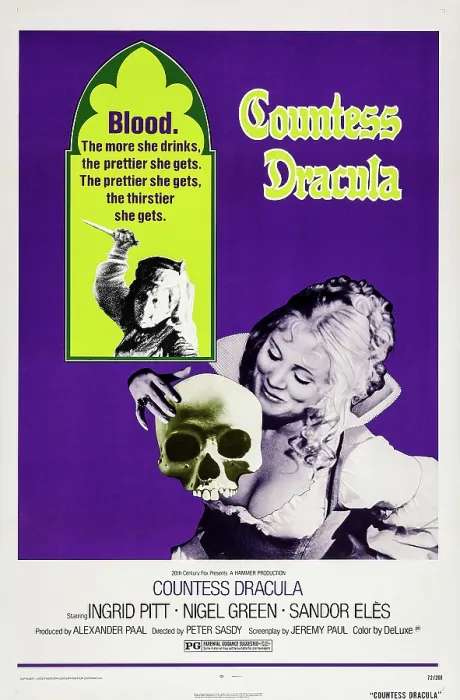 Framed Print : COUNTESS DRACULA, US poster, Ingrid Pitt, 1971