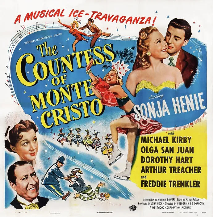 Framed Print : THE COUNTESS OF MONTE CRISTO, US poster art: top right: Sonja Henie, Michael Kirby; bottom left: Olga San Juan, Arthur Treacher, 1948
