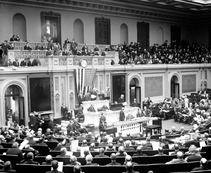 Framed Print : Counting the electoral vote on Feb. 9, 1921, which resulted in the elections of President Warren Harding (1865-1923) and Vice President Calvin Coolidge (1872-33) Framed Print : Counting the electoral vote on Feb. 9, 1921, which resulted in the elections of President Warren Harding (1865-1923) and Vice President Calvin Coolidge (1872-33)