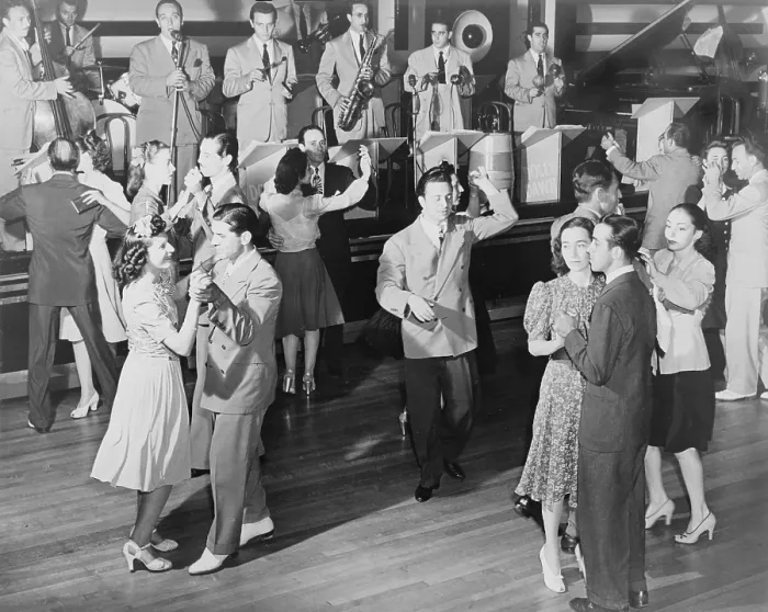 Framed Print : Couples dancing to the orchestra of the Roseland Ballroom, New York City, 1941