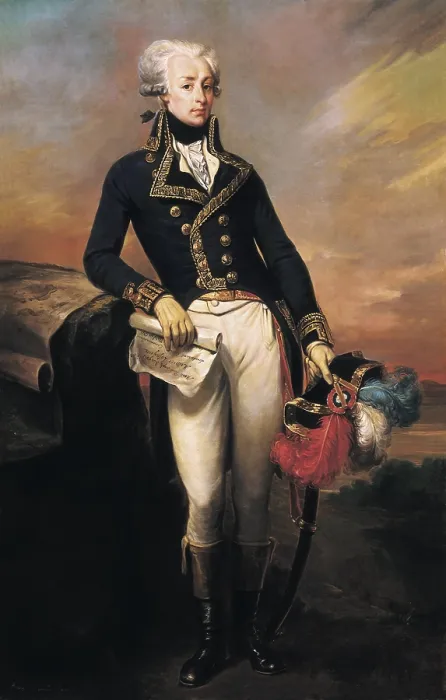 Framed Print : COURT, Joseph Desire (1797-1865). Portrait of Gilbert Motier, the Marquis de La Fayette as a Lieutenant General. 1834. Oil on canvas. FRANCE. Versailles
