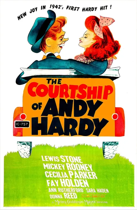 Framed Print : THE COURTSHIP OF ANDY HARDY, US poster, from left: Mickey Rooney, Donna Reed, 1942