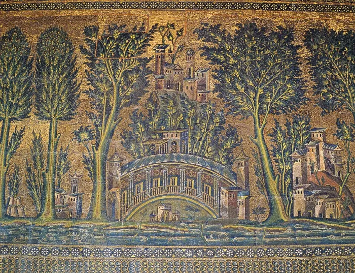 Framed Print : Detail of the courtyard mosaic decoration, by Unknown Artist, 706 - 705, 8th Century, - Syria, Governatorato di Damasco, Damascus, Damascus, Great MosqueGrand Mosque Framed Print : Detail of the courtyard mosaic decoration, by Unknown Artist, 706 - 705, 8th Century, - Syria, Governatorato di Damasco, Damascus, Damascus, Great MosqueGrand Mosque