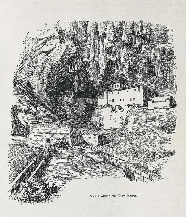 Framed Print : Covadonga. Hermitage of Santa Mara. Engraving. SPAIN. Zaragoza. Academia General Militar (General Military Academy). AISA / Everett Collection**US SALES ONLY** Framed Print : Covadonga. Hermitage of Santa Mara. Engraving. SPAIN. Zaragoza. Academia General Militar (General Military Academy). AISA / Everett Collection**US SALES ONLY**