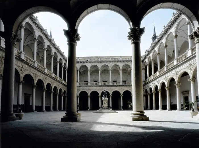 Framed Print : COVARRUBIAS, Alonso de (1488-1570). Alcazar (castle). SPAIN. Toledo. Alcazar (castle). Cloister