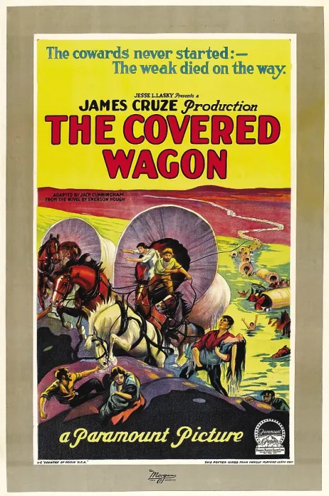 Framed Print : THE COVERED WAGON, style C poster, 1923