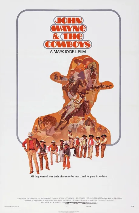 Framed Print : THE COWBOYS, US poster art, John Wayne, 1972