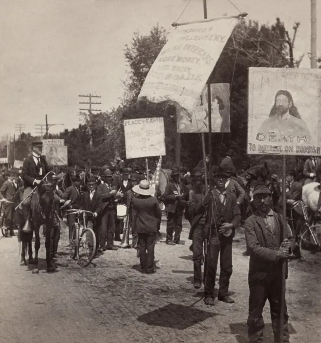 Framed Print : Coxey's Army approaching Washington carrying signs demanding, More money! Less misery! Good Roads Framed Print : Coxey's Army approaching Washington carrying signs demanding, More money! Less misery! Good Roads
