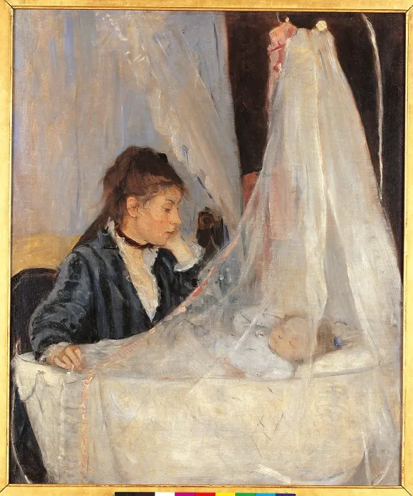 Framed Print : The Cradle, by Berthe Morisot, 1872, 19th Century, oil on canvas, cm 56 x 46 - France, Ile de France, Paris, Muse dOrsay. All