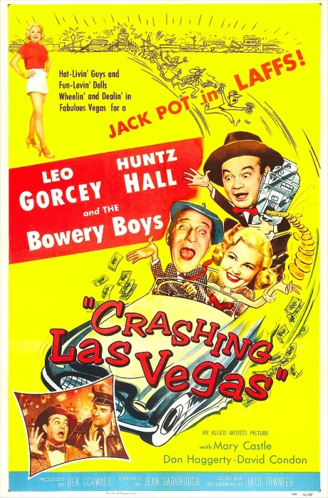Framed Print : CRASHING LAS VEGAS, US poster, center clockwise from left: Huntz Hall, Leo Gorcey, Mary Castle, 1956