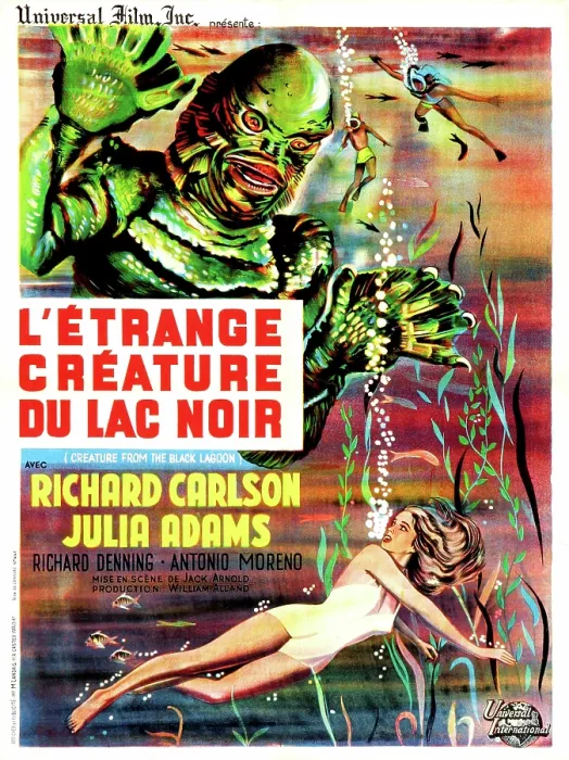 Framed Print : CREATURE FROM THE BLACK LAGOON, (aka L'ETRANGE CREATURE DU LAC NOIR), top left