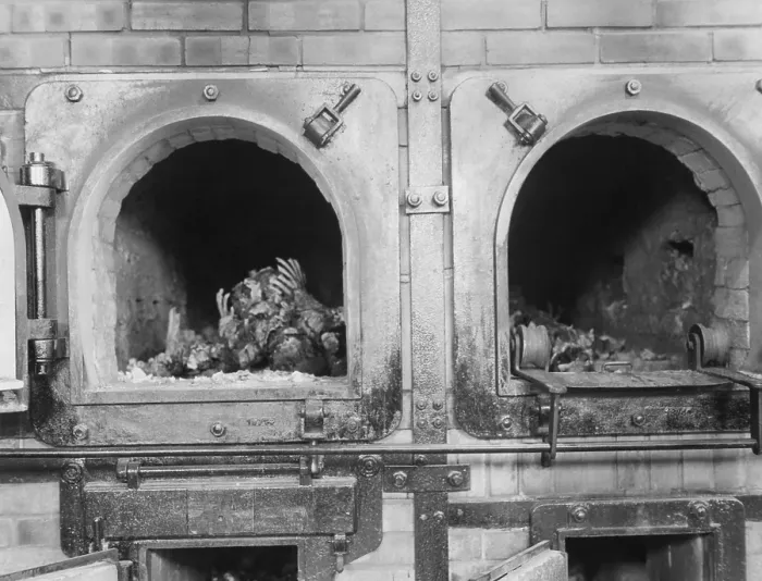 Framed Print : Cremation ovens at the Buchenwald concentration camp near Jena, Germany, April 16, 1945