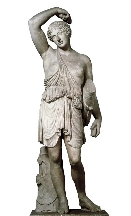 Framed Print : CRESILES, (5th C. BC). Wounded Amazon. ca. 450 BC. Roman copy. Classical Greek art. Sculpture on marble. VATICAN CITY. Vatican Museums