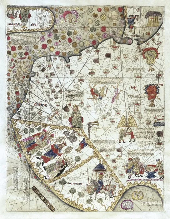 Framed Print : CRESQUES, Jafuda (1350-1410); CRESQUES, Abraham ( -1381). Catalan Atlas. 1375. Sixth Leaf. Map of Catay (China)
