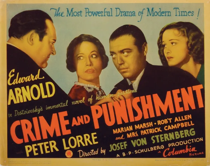 Framed Print : CRIME AND PUNISHMENT, Edward Arnold, Tala Birell, Peter Lorre, Marian Marsh, 1935