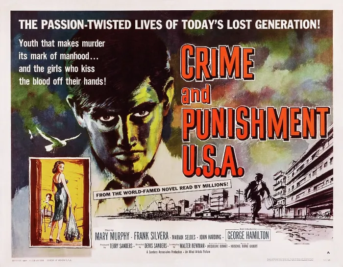 Framed Print : CRIME AND PUNISHMENT, USA George Hamilton on title card, 1959