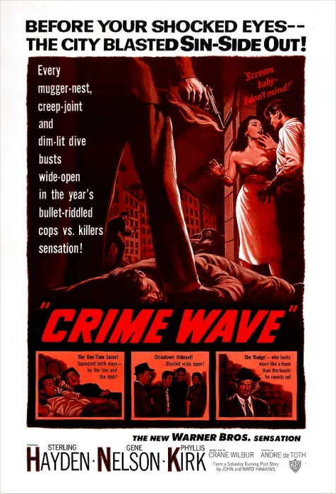 Framed Print : CRIME WAVE, (aka THE CITY IS DARK), US poster, 1954