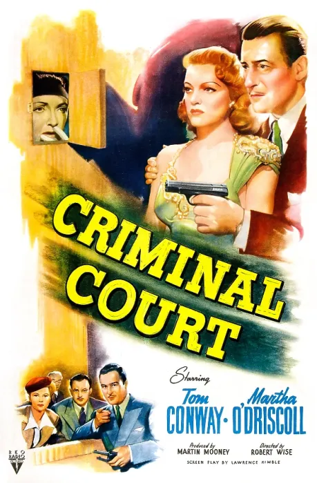 Framed Print : CRIMINAL COURT, US poster, top from left: June Clayworth, Martha O'Driscoll, Tom Conway, bottom from left: Martha O'Driscoll, Robert Clarke, Tom Conway, 1946