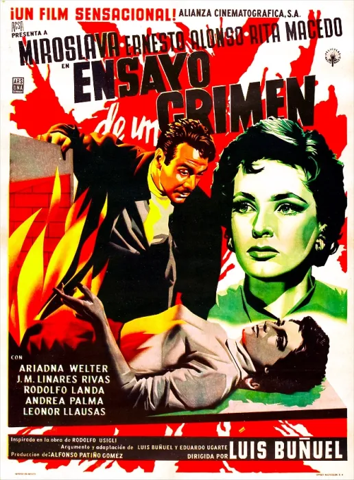 Framed Print : THE CRIMINAL LIFE OF ARCHIBALDO DE LA CRUZ, (aka ENSAYO DE UN CRIMEN), Spanish language poster, center from left: Ernesto Alonso, Miroslava Stern, 1955 Framed Print : THE CRIMINAL LIFE OF ARCHIBALDO DE LA CRUZ, (aka ENSAYO DE UN CRIMEN), Spanish language poster, center from left: Ernesto Alonso, Miroslava Stern, 1955