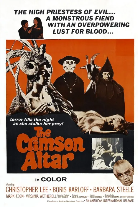 Framed Print : THE CRIMSON CULT, (U.S title; aka THE CRIMSON ALTAR, the British title; aka CURSE OF THE CRIMSON ALTAR); top left, from left: Mark Eden