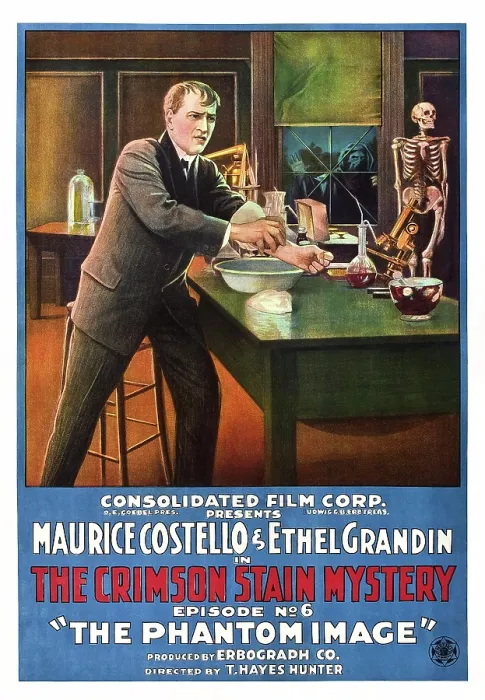 Framed Print : THE CRIMSON STAIN MYSTERY, US poster art; chapter 6, The Phantom Image, 1916