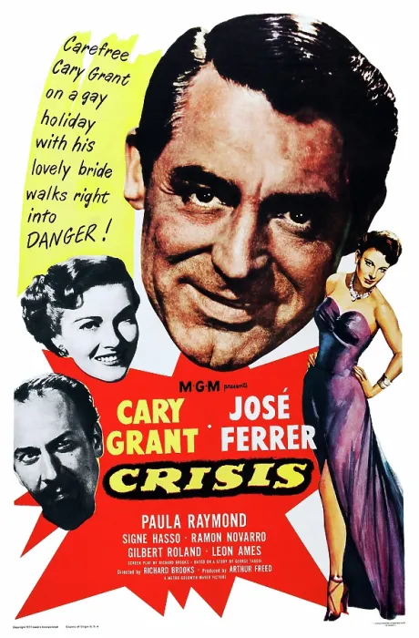Framed Print : CRISIS, US poster art, clockwise from top: Cary Grant, Signe Hasso, Jose Ferrer, Paula Raymond, 1950
