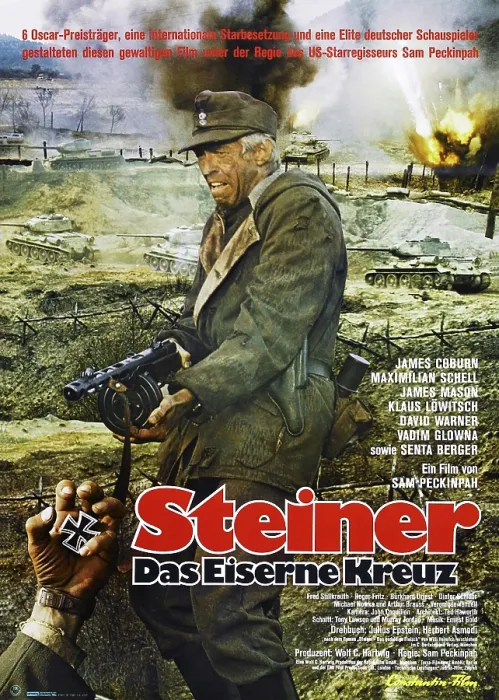 Framed Print : CROSS OF IRON, (aka STEINER DAS EISERNE KREUZ), German Poster, James Coburn, 1977 Framed Print : CROSS OF IRON, (aka STEINER DAS EISERNE KREUZ), German Poster, James Coburn, 1977