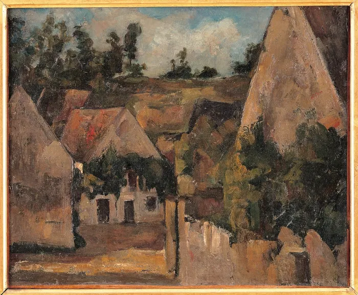 Framed Print : Crossroad of the Rue Rmy, Auvers, by Paul Czanne, 1872, 19th Century, oil on canvas, cm 28 x 45, 5 - France, Ile de France, Paris, Muse dOrsay. All Framed Print : Crossroad of the Rue Rmy, Auvers, by Paul Czanne, 1872, 19th Century, oil on canvas, cm 28 x 45, 5 - France, Ile de France, Paris, Muse dOrsay. All