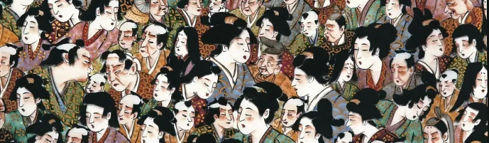 Framed Print : Crowd of Courtiers. 18th century. Plate of porcelain. Japanese art. Decorative Arts; China / Porcelain. Proc: JAPAN. HONSHU. Kyoto Framed Print : Crowd of Courtiers. 18th century. Plate of porcelain. Japanese art. Decorative Arts; China / Porcelain. Proc: JAPAN. HONSHU. Kyoto