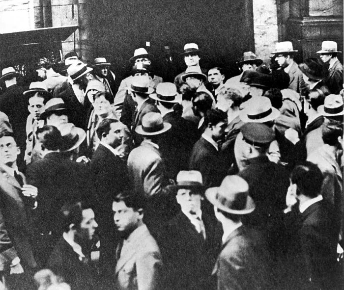 Framed Print : Crowds outside the New York Stock Exchange during crash of 1929.. Courtesy: CSU Archives  /  Everett Collection