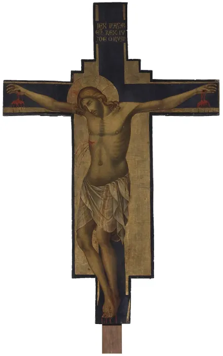 Framed Print : Crucifix, by Paolo Veneziano, 14th century, table. - Italy, Veneto, Venice, St. Stephen's Church. Whole artwork view