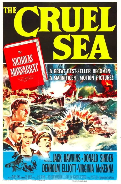 Framed Print : THE CRUEL SEA, US poster, Jack Hawkins (top left), 1953
