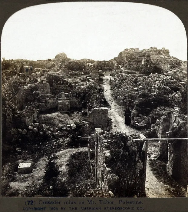 Framed Print : Crusader ruins on Mount Tabor, Holy Land, Palestine, circa 1903