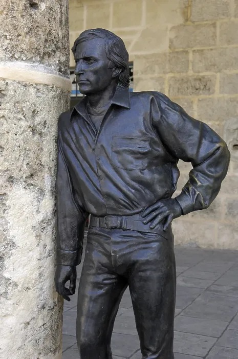 Framed Print : CUBA. Havana. Statue of Antonio Gades in Cathedral Square. AISA / Everett Collection - Image has fine art copyright