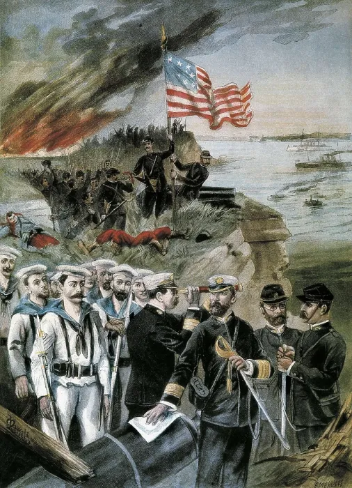 Framed Print : Cuba. Spanish-American War (1898). American troops disembark in Guantanamo. Image of the illustrated suplement of the 'Petit Journal'. Litography. FRANCE. Paris Framed Print : Cuba. Spanish-American War (1898). American troops disembark in Guantanamo. Image of the illustrated suplement of the 'Petit Journal'. Litography. FRANCE. Paris