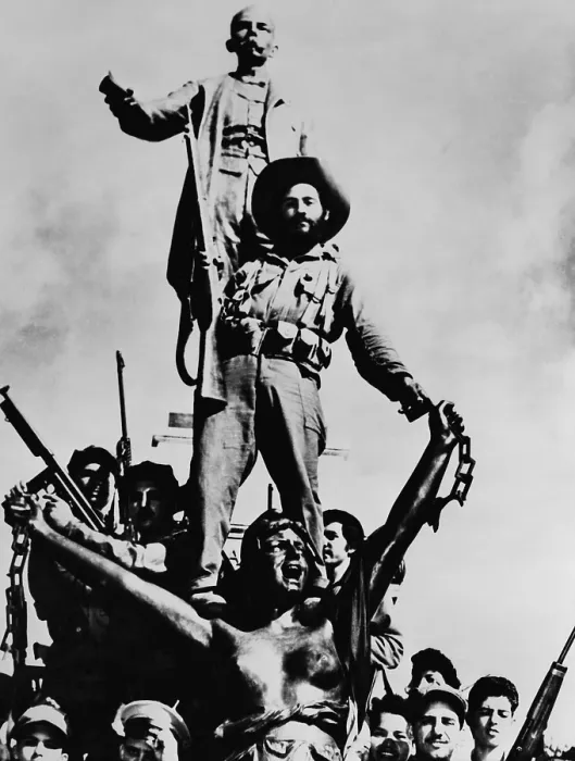 Framed Print : Cuban Revolutionary soldiers celebrating victory on a monument in Matanzas, Cuba