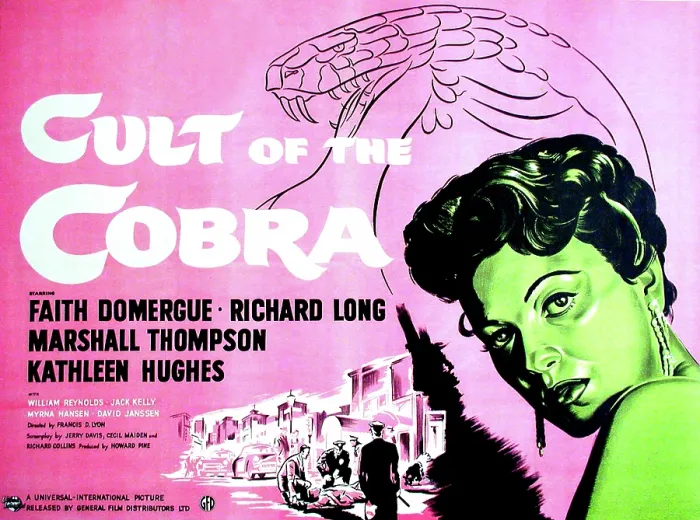 Framed Print : CULT OF THE COBRA, Faith Domergue, British poster art, 1955 Framed Print : CULT OF THE COBRA, Faith Domergue, British poster art, 1955